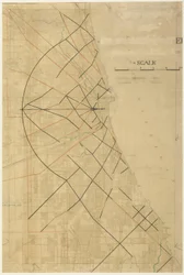 Tavola 91 dal Piano di Chicago, Chicago, Arterie Diagonali Proposte, 1909