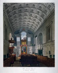 Vista interna della Cappella Reale nel Palazzo di St James, Westminster, Londra, 1816