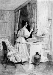 Eugénie Grandet nel suo gabinetto di toilette - in "Eugénie Grandet", ill. di Daniel Hernandez
