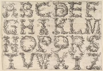 Alfabeto maiuscolo romano ornato, ca. 1520