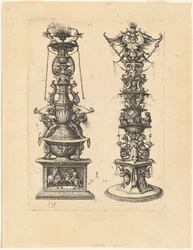 Due disegni di candelabri