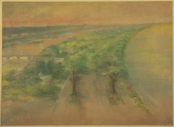 Tavola 50 A dal Piano di Chicago 1909: Chicago. Vista del parco proposto sulla riva sud guardando a nord-ovest verso la città.