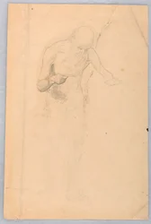 Disegno, uomo barbuto in piedi, 1852