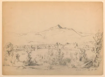 Disegno, stagno e montagna di Chocorua, New Hampshire, 28 settembre 1854