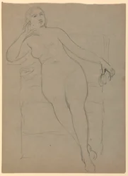 Disegno, Nudo femminile seduto, 1870-80