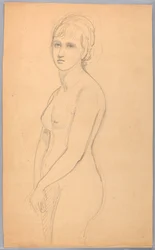 Disegno, Nudo femminile in piedi, 1860-70