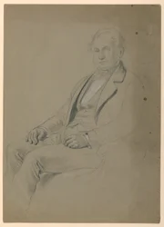 Disegno, uomo seduto, 1860