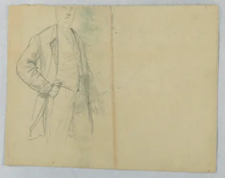 Disegno, il signor Samuel Ward Sr., in piedi con la mano in tasca, 1880