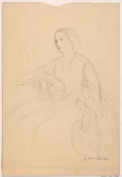 Disegno, Signora Sheppard Gandy seduta; verso: Signora Sheppard Gandy seduta, 1859
