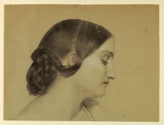 Disegno, Profilo di donna con nodo intrecciato, 1845 ca.