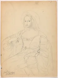 Disegno, Figura seduta in abito di corte dopo il ritratto di Jeanne D