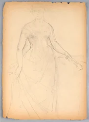 Disegno, schizzo per un ritratto di Bella Worsham, 1878