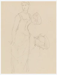 Disegno, schizzo per un ritratto di Bella Worsham, 1878