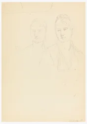 Disegno, schizzo per un ritratto di Bella Worsham, 1878