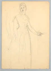 Disegno, schizzo per un ritratto di Bella Worsham, 1878