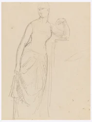 Disegno, schizzo per un ritratto della signora Bella Worsham, 1878