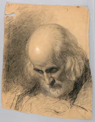 Disegno, studio per "Una lezione di carità", 1863