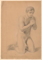 Disegno, studio per la "Comunione degli infermi", 1844