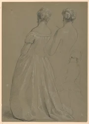 Disegno, studio per il "Ricevimento di Martha Washington", 1860