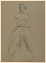Disegno, studio per il "Ricevimento di Martha Washington", 1860