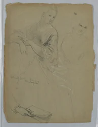 Disegno, studio per il "Ricevimento di Martha Washington", 1869