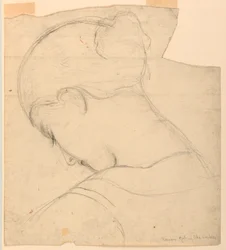 Disegno, Studio per "Ragazza romana", Testa di donna, 1841