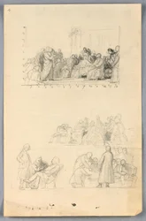 Disegno, studio per "Gruppo scientifico", 1858
