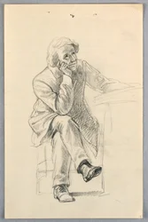 Disegno, studio per "Gruppo scientifico", 1858
