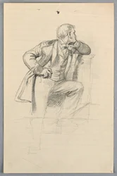Disegno, studio per "Gruppo scientifico", 1858
