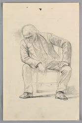 Disegno, studio per "Gruppo scientifico", 1858