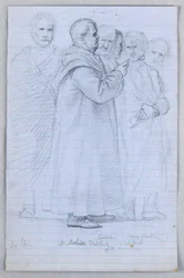 Disegno, studio per "Gruppo scientifico", 1858