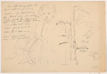 Disegno, Il bambino Hugh Baxter in piedi, studi di mani e labbra, 1865