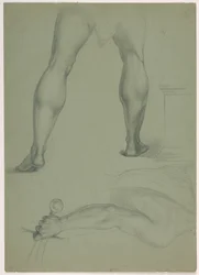 Disegno, Due studi anatomici, 1850 ca.