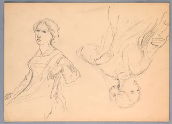 Disegno, Donna seduta, due studi, 1870