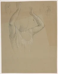 Disegno, Donna con mani alzate A, 1844-45