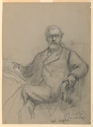 Disegno, Carl Schurz seduto che legge, 1899