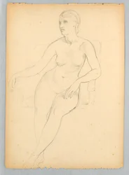 Studio di nudo seduto per il ritratto di Helen Hamersley