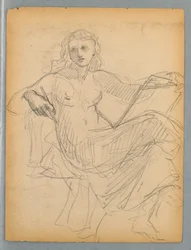 Schizzo di donna seduta per il timpano della National Academy of Design