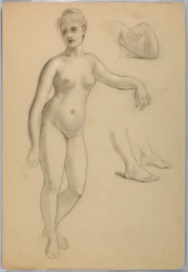 Nudo femminile in piedi
