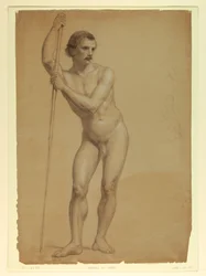 Nudo maschile in piedi
