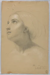 Studio per la testa della Misericordia in "Cristiana e i suoi figli"