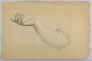 Studio della mano destra per "Lezione di carità"