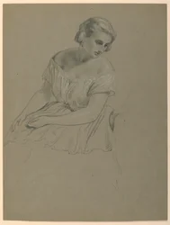 Studio di donna seduta per "La corte repubblicana" (Giorno di ricevimento di Lady Washington)