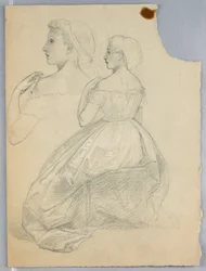 Studio di donna seduta per "Tiziano mostra la sepoltura a Carlo V e Clemente VII"
