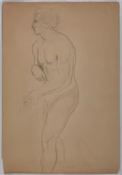 Studio di un nudo maschile per "Il tributo"