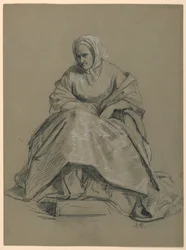 Studio di una donna seduta per "La corte repubblicana" (Giornata di ricevimento di Lady Washington)