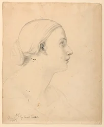 Studio della testa di una donna per "Lezione sacra"