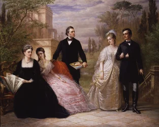 La famiglia Field in un giardino, 1869
