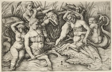 Due Tritoni che Combattono - Battaglia degli Dei del Mare (parte destra)
