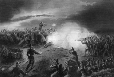 Attacco e respinta dei russi davanti a Sebastopoli, guerra di Crimea, 1857